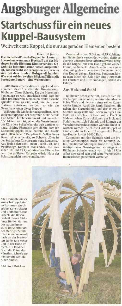 Presse Augsburger Allgemeine Zeitung vom 17.07.03